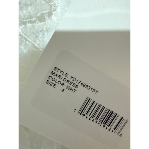 NWT LIKELY Mari Dress White Lace Ostrich Feather Trim Mini Dress Womens Size 4 - Picture 8 of 8